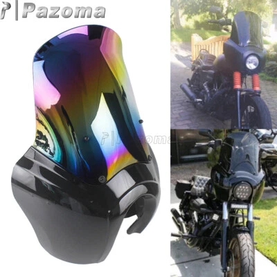 For Harley Dyna Street Bob Front Headlight Fairing w/15" Tall Windshield 2006-17 — 第 1/4 张图片