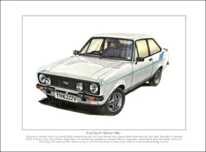 FORD ESCORT HARRIER Mk2 Fine Art Print A4 size - 1500 examples produced 1979-80 - Picture 1 of 1