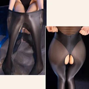 S-XL Sheer Satin Shiny Footed Leggings Skinny Stretchy Trousers Hosiery Pants - Picture 1 of 35