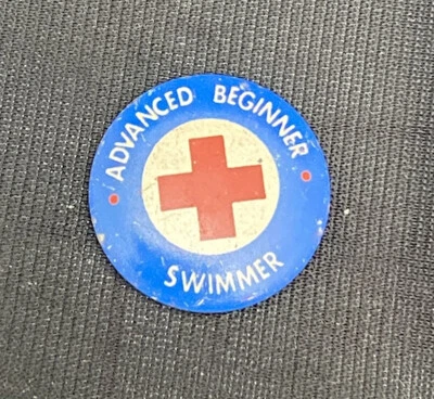 Red Cross Advanced Beginner Swimmer Pin-Back Button Vintage - Image 1 of 3