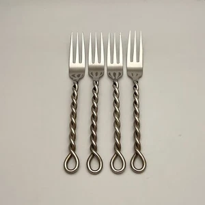 Set Gourmet Forchetta da Pranzo a Treccia in Argento Inox Set 4 Pezzi - Foto 1 di 10