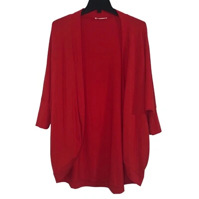 Маленький красный коконовый кардиган Zenana с рукавами доломан 3/4 карманы уютный яркий - Изображение 1 из 4