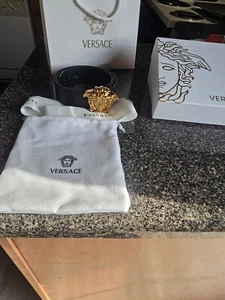 Versace LA Medusa Waist Belt With Gold Buckle 40 Inches - Picture 1 of 9