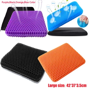 Orthopedic Gel Seat Cushion Double Thick Back Support Coccyx Pain Relief W/Cover - Picture 1 of 29