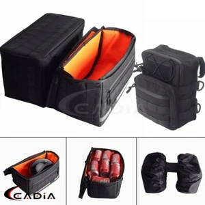 3Pcs Nylon Bags Saddlebag Handlebar T-Bar Bag For Harley Dyna Softail Sportster - Picture 1 of 11