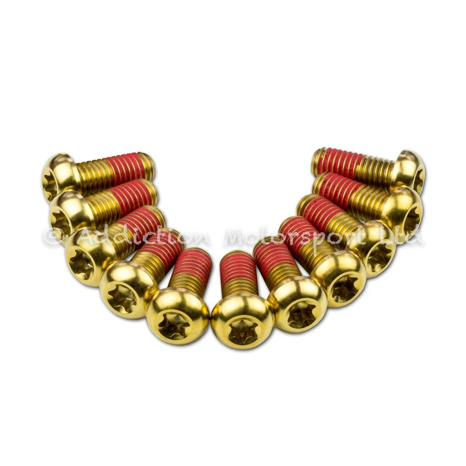 10 болтов переднего дискового ротора Ducati 749R Gold Titanium с замком резьбы - Изображение 1 из 1
