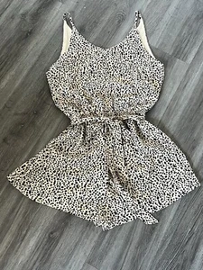 She + Sky Leopard Design Romper Tie waist Short - Picture 1 of 9