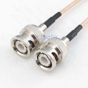 BNC Male to Male plug M RG316-D Double Shield braid RF Coax Pigtail 50ohm Cable - Picture 1 of 5