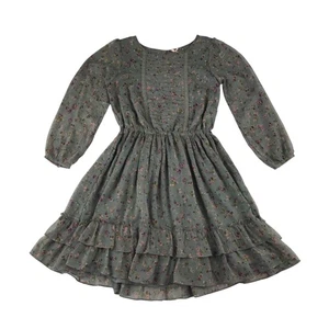 Next dress 11-12 years grey floral design A-line long sleeve - Picture 1 of 10