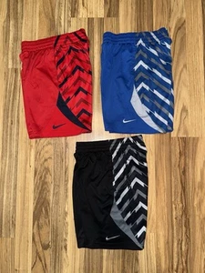 Nike Boys Small S 8 Basketball Shorts Lot Of 3 Dri-fit EUC Black Red Royal Blue - Picture 1 of 6