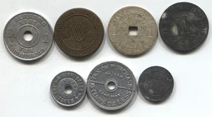 Umsatzsteuer Token 7 verschiedene Staaten 30er Jahre siehe Scans - Bild 1 von 3