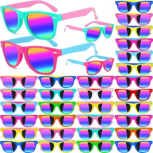 60 Pack Kids Sunglasses Party Favors, Kid'S Neon Sunglasses Bulk, Childrens Sun  - Picture 1 of 12