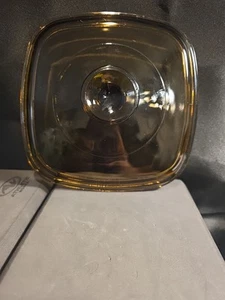 Vintage PYREX A7C Amber Visions Replacement Lid for Corning Ware Casserole Dish - Picture 1 of 3