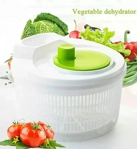 Salad Spinner Plastic Vegetable Large Veg Leaf Colander Dryer Drainer Bowl. - Picture 1 of 3