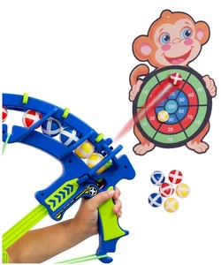 Little Jupiter Crossbow & Ball Target Game for Kids 6-12 - Hook & Loop Ball Game - Picture 1 of 6