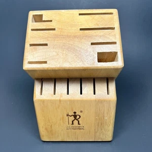 J.A. Henckels International Knife Block / Holder 14 Slot Natural Wood - EUC - Picture 1 of 7