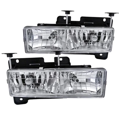 Clear Fits 1988-1998 Chevy Gmc C10 C/K Truck Headlights Lamps Replacement Pair Foto 1 de 4