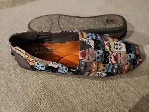 Zapatos planos sin cordones Bobs From Skechers para mujer espuma viscoelástica multicolor tema gato talla 7 - Imagen 1 de 8
