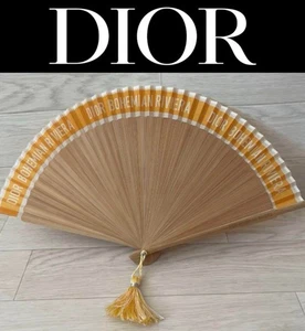 Christian Dior DIORIVIERA Folding Fan Yellow Japanese Sensu Japan Novelty New - Picture 1 of 8