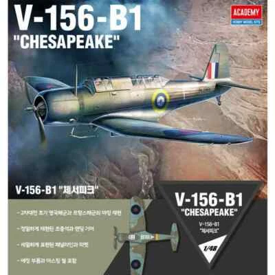 Academy #12330 1/48 V-156-B1 Chesapeake Aircraft Plastic Model Kit - WWII Car... - Immagine 1 di 4