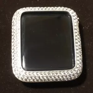 IWATCH CANDY DIAMOND EMBELLISHED BEZEL COVER FOR SERIES 3 A1859 42mm EUC NO BOX - Picture 1 of 10