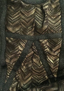 Bebe dress size M women black & gold sparkles zipper on side short sleeveless - Picture 1 of 6