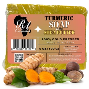RA Cosmetics - Natural Handmade Turmeric With Shea Butter Bar Soap - 5oz - Picture 1 of 7