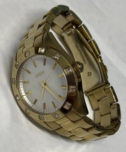 Damenuhr DKNY goldfarben Juwel Lünette MOP Zifferblatt neue Batterie hübsch! " - Bild 1 von 10