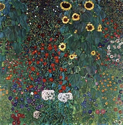 Jardín de granja con girasoles: Gustav Klimt: impresión artística de archivo Foto 1 de 2