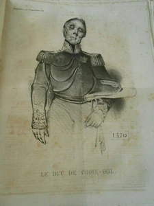 Gravure Litho 1833 - Le Duc de Choix Oeil - Foto 1 di 1