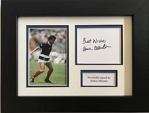 ARTHUR ALBISTON HAND SIGNED FRAMED PHOTO DISPLAY SCOTLAND AUTOGRAPH. - Picture 1 of 1