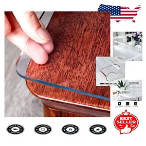 Customizable 32x60 Clear Plastic Table Protector - Glossy Finish & Easy Clean - Picture 1 of 9