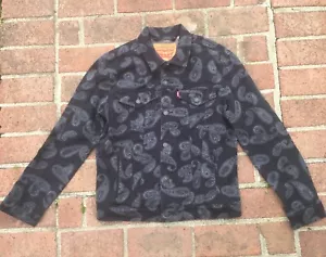 Levis Vintage Premium Trucker Hippie Atomic Cosmic Print Denim Jacke M Muster schwarz - Bild 1 von 12