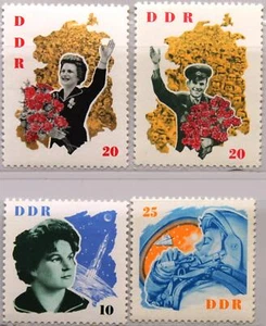East Germany DDR 1963 993-96 Visit Soviet Cosmonaut Tereshkova Gagarin ** - Picture 1 of 1