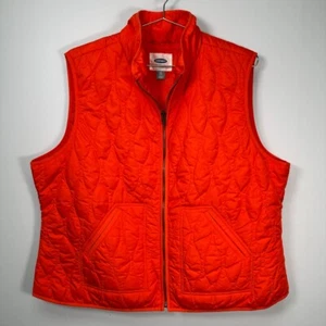Old Navy Quilted Orange Red Lightweight Zip Up Vest XXL - Picture 1 of 4