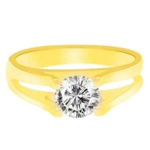 1,00 Karat D/VVS1 runde Form Herren Jubiläumsring in massivem 14 Kt Gelbgold - Bild 1 von 4