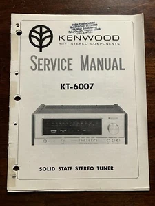 Kenwood Modello KT-6007 Sintonizzatore Stereo Stato Solido Manuale Servizio Originale Vintage - Foto 1 di 4