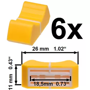 Sifam 6x FADER KNOBs CAPs YELLOW fit 18.5 mm slide potentiometer replacement - Picture 1 of 6