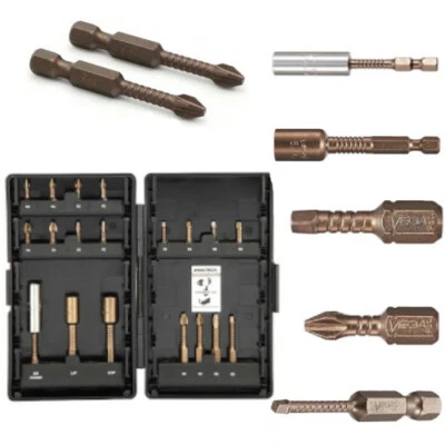 19 Piece Impact Driver Bit Set Phillips, Square, Magnetic Nutsetter, Bit Holder - Image 1 of 3