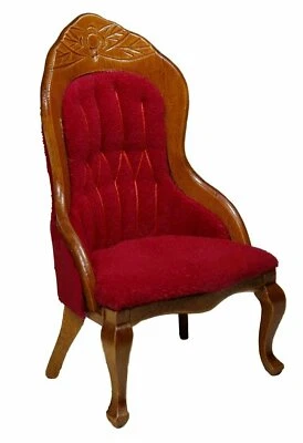 Миниатюрный кукольный домик викторианской леди стул красный ткани 1:12 масштаб новый - Изображение 1 из 3