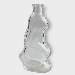VTG Depose Kefla Art Glass Bottle Bunny Rabbit Shape Clear Glass 6" Propagation - Picture 1 of 9