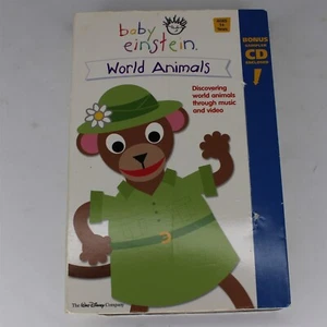 Baby Einstein: World Animals (VHS, 2004) No Bonus CD Used Good - Foto 1 di 8