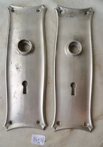 Door Knob Back Plates (pr Nickel Plated Steel 7 3/4"h x 2 1/2"w   (A) Cover