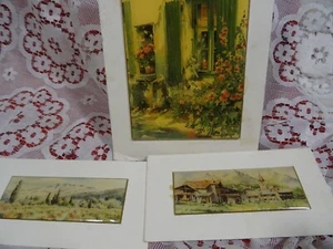 Konvolut = emaillierte Miniaturen 3 Stück La Campagnel, Die Katze am Blumenfenster  - Bild 1 von 5