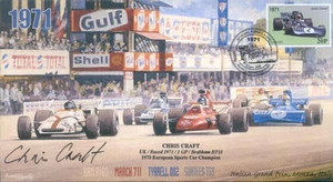 1971 BRM P160 MARCH TYRRELL 002 & SURTEES TS9 MONZA F1 Cover signed CHRIS CRAFT - Bild 1 von 1