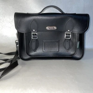 Bolso bandolera mensajero Zatchels 13"" marrón oscuro ver arañazos - Imagen 1 de 11