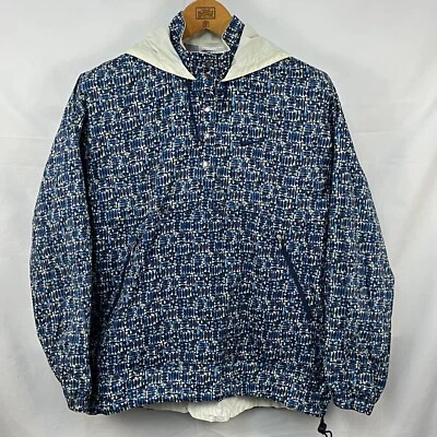 VINTAGE 90S NIKE SWOOSH ABSTRACT ALLOVER PRINT PULLOVER ANORAK WINDBREAKER M - Image 1 of 4