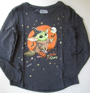 Star Wars Halloween Grogu Baby Yoda Long Sleeve Tee Shirt Girls Size 6 The Child - Picture 1 of 4