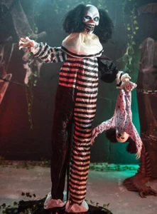 Animierter Clown mit Kind 170cm Deko mit Bewegungsmelder - Bild 1 von 2