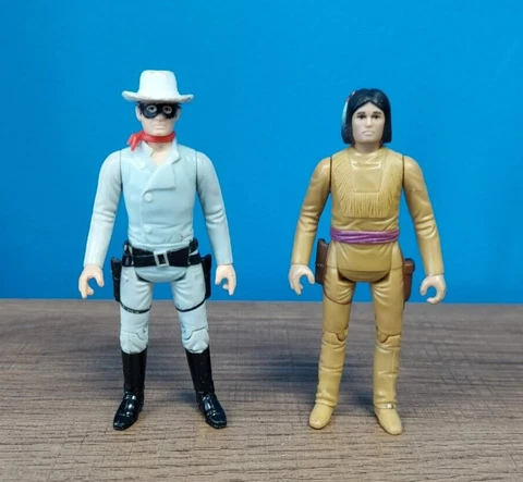 Vintage 1980 Gabriel The Lone Ranger 3 3/4" Lone Ranger & Tonto Figure Lot Cover